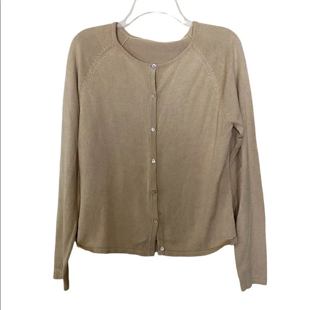 Gold Long Sleeve Button Down Cardigan
